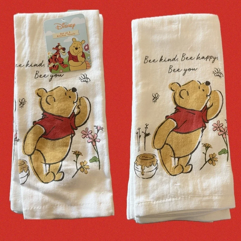 Disney Winnie the Pooh Kitchen Towels Bee Kind Bee Happy Bee You Graphic-2 Pack